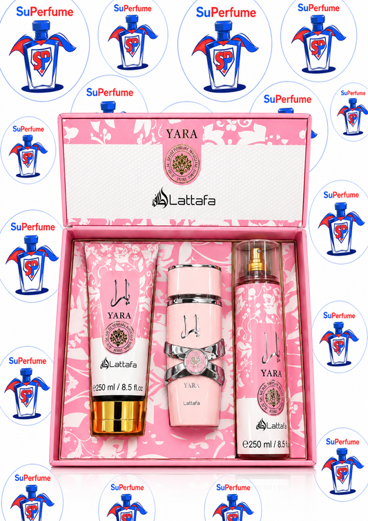 Yara de Lattafa – Kit Perfume + Body Mist + Crema Perfumada